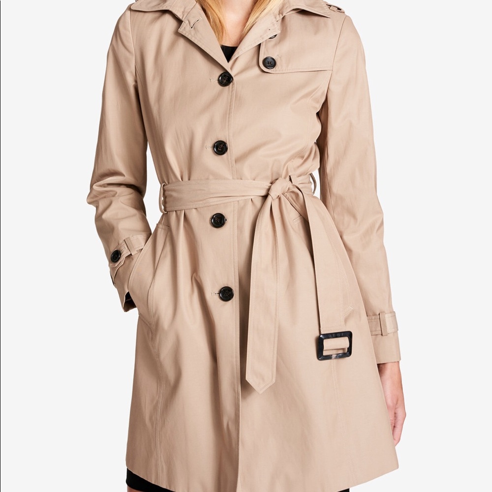 DKNY hooded trench coat
